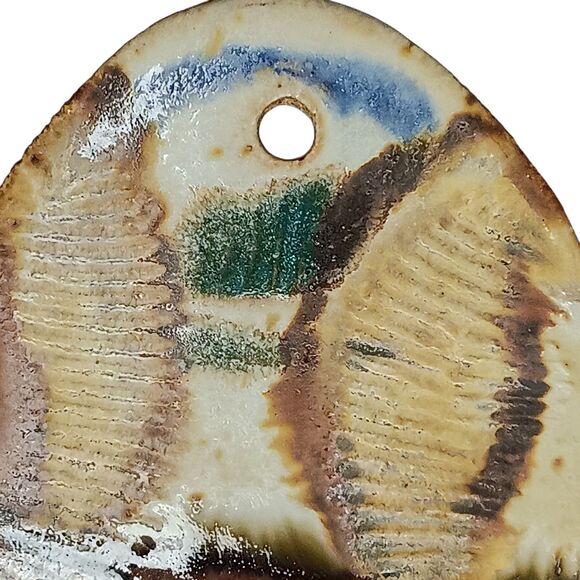 Pottery Wall Pocket Succulent Planter Boho Brown Tan Green Blue Small 3" x 5" - Picture 6 of 13